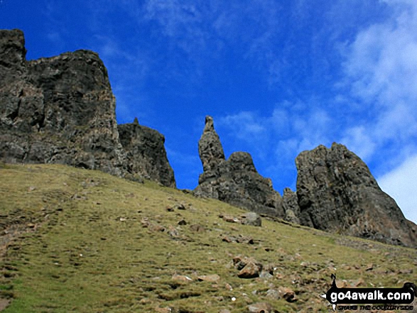 The Needle on The Quiraing on the lower slopes of Meall na Suiramach 