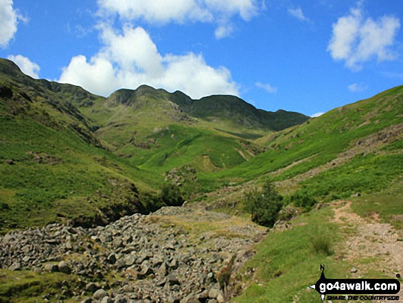 Walk c194 Scafell Pike from The Old Dungeon Ghyll, Great Langdale - Crinkle Crags (Crinkle, Crags (South Top), Crinkle Crags (Long Top), Crinkle Crags (Gunson Knott), Shelter Crags & Shelter Crags (North Top)) from Oxendale