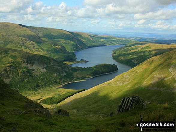 Walk c276 High Street and Harter Fell from Mardale Head - Haweswater Reservoir from Gatescarth Pass