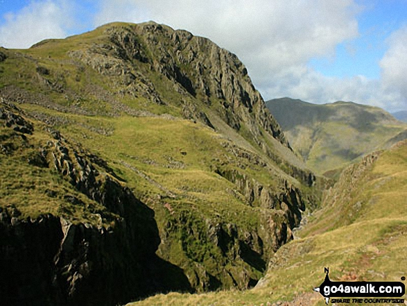 Lingmell Crag from across Piers Gill 