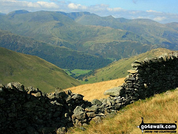 Walk c128 The Hayswater Round from Hartsop - A break in the wall offers this view down towards Hartsop from the Straits of Riggindale