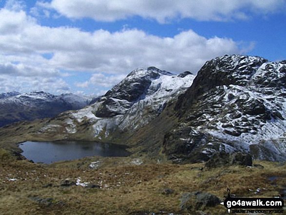 Walk c195 Castle How and Blea Rigg from Grasmere - Stickle Tarn, Harrison Stickle and Pavey Ark from near Blea Rigg