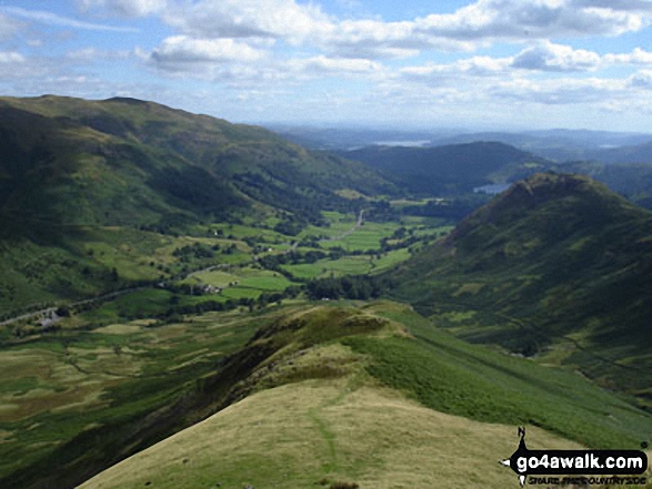 Looking down the ridge from Steel Fell (Dead Pike) with Helm Crag to the right 