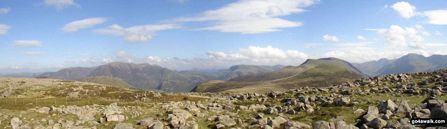 Walk c411 Starling Dodd via Scale Beck from Buttermere - *Grasmoor (left of centre) and Red Pike (Buttermere) (right of centre) from Great Borne