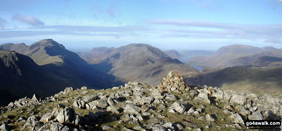 *Pillar (left), High Stile (centre), Ennerdale, Hay Stacks, Crummock Water, Buttermere and Grasmoor (right) from  Green Gable