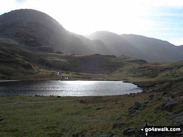 Great End and Styhead Tarn catching the light