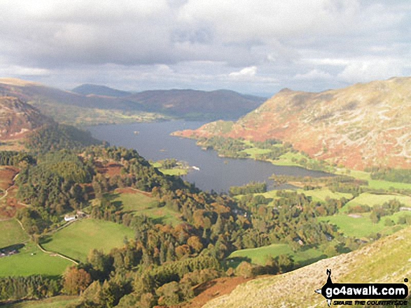 Walk c235 The Deepdale Horseshoe from Patterdale - Ullswater from (just below) Birks