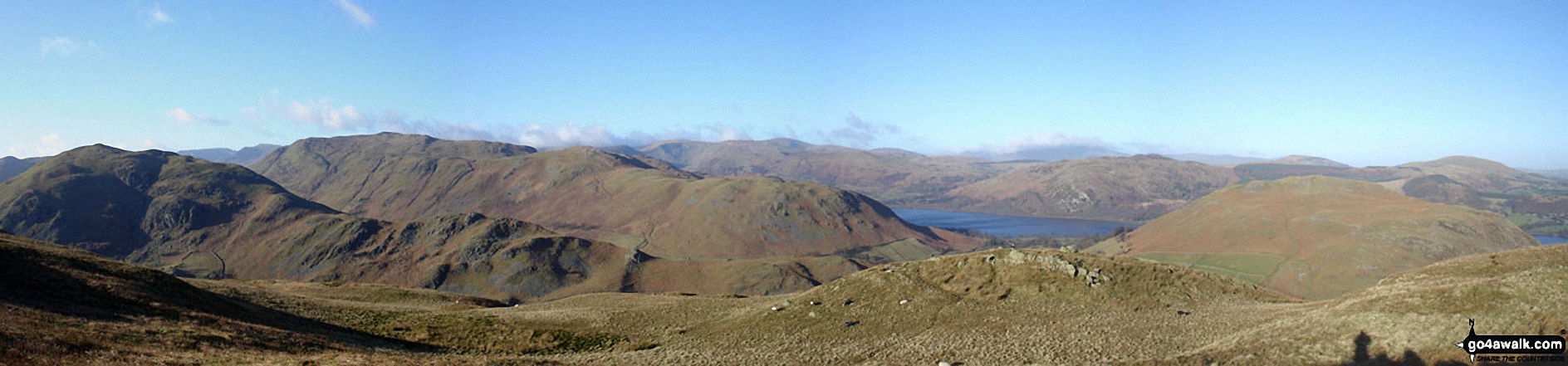 Beda Head (Beda Fell) with Place Fell beyond (left), Ullswater and Hallin Fell (right) from Steel Knotts (Pikeawassa)