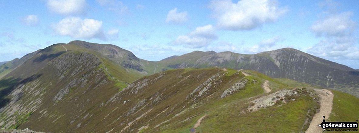 Walk c299 Causey Pike from Braithwaite - *Looking back along Scar Crags to Sail (Derwent Fells) and Crag Hill (Eel Crag) from Causey Pike