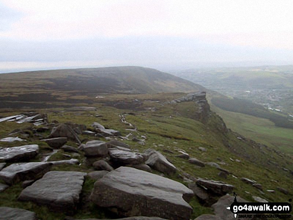 Walk gm134 Stable Stones Brow (Hoarstone Edge) and Alphin Pike from Dove Stone Reservoir, Greenfield - Alphin Pike from Stable Stones Brow (Hoarstone Edge)