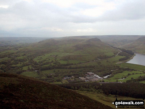 Walk gm134 Stable Stones Brow (Hoarstone Edge) and Alphin Pike from Dove Stone Reservoir, Greenfield - Dick Hill from Alphin Pike