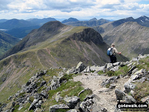 Walk Stob na Broige (Buachaille Etive Mor) walking UK Mountains in Loch Leven to Connel Bridge, Strath of Orchy and Glen Lochy  Highland, Scotland