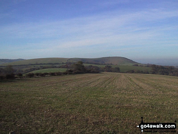 Walk ws100 Ditchling Beacon and Wolstonbury Hill from Clayton - Wolstonbury Hill from Jack and Jill Windmills, Clayton