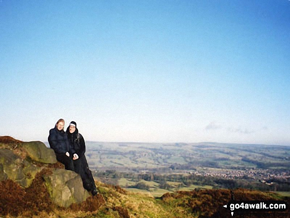 Ant and Anna (and India) on Ilkley Moor in South Pennines West Yorkshire England