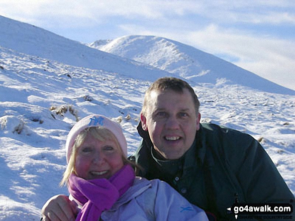 Gillian and Anthony Smith on the way up Aonach Mor in Ben Nevis, The Aonachs and The Grey Corries Highland Scotland