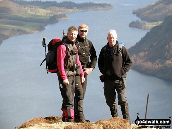 Walk c394 Helvellyn, Catstye Cam and Sheffield Pike from Glenridding - On Glenridding Dodd with Ullswater behind