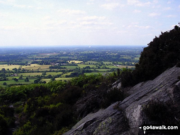 Walk ch172 The Cloud (Bosley Cloud) and Rushtone Spencer from Timbersbrook - The Cheshire Plain from the summit of The Cloud (Bosley Cloud)