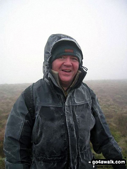 Walk ny126 Ingleborough Cave and Trow Gill from Clapham - Top of Ingleborough on a very cold day