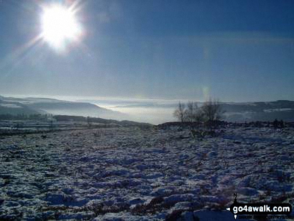 Hathersage Valley from Over Owler Tor, Hasthersage Moor in the snow 