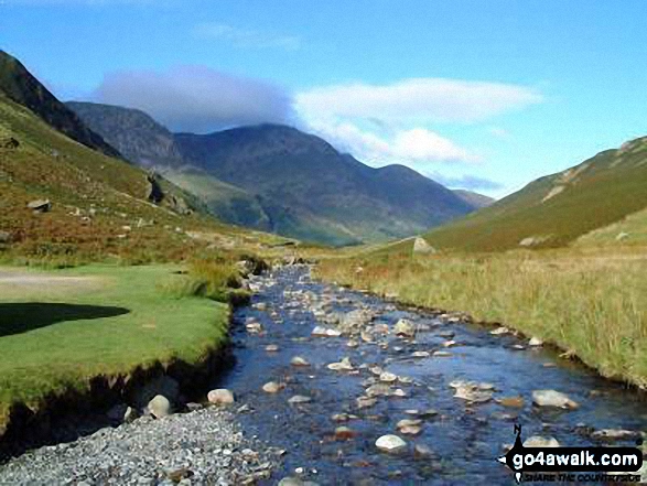 Walk c338 Great Gable and Kirk Fell from Honister Hause - High Stile and Gatesgarthdale Beck from Honister Pass