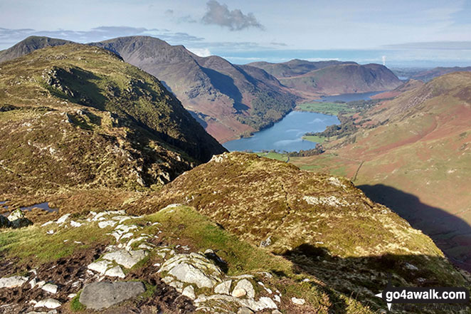 Walk c151 Great Gable, Kirk Fell and Hay Stacks from Honister Hause - Fleetwith Pike and Buttermere from Honister Crag (Black Star)