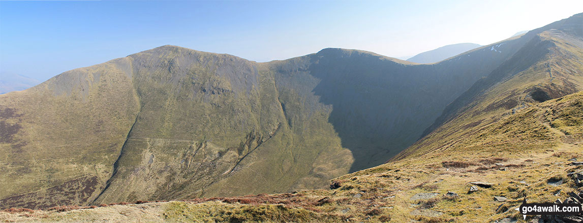 Grisedale Pike and Hobcarton Crag from the summit of Ladyside Pike with Crag Hill (Eel Crag) in the distance