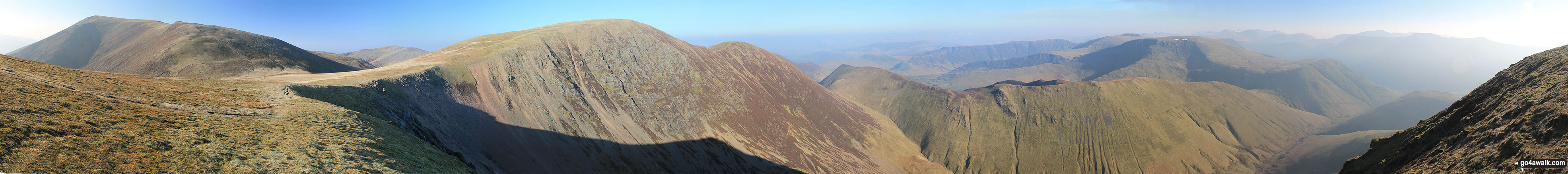 Grasmoor, Crag Hill (Eel Crag), Sail, Ard Crags and Knott Rigg from the summit of Wandope