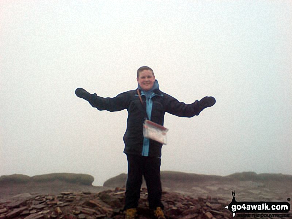 Walk po127 Fan y Big, Cribyn, Pen y Fan and Corn Du from Neuadd Reservoir - My 12 year old son on Pen y Fan