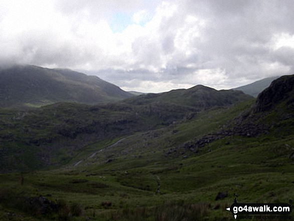 Walk gw154 Llyn Llydaw and Glaslyn via the PYG Track and Miners' Track from Pen y Pass - The Miners' Track from the PYG Track, Snowdon (Yr Wyddfa)