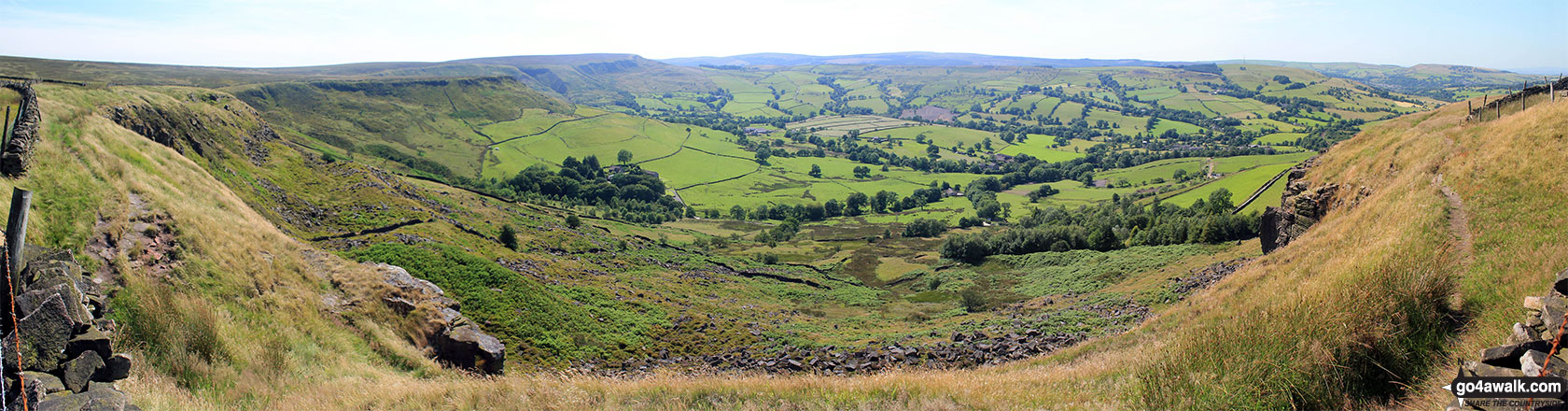 Walk d218 Black Edge (Combs Moss)from Old Road - Looking North West towards Bag House Farm from Black Edge (Combs Moss)