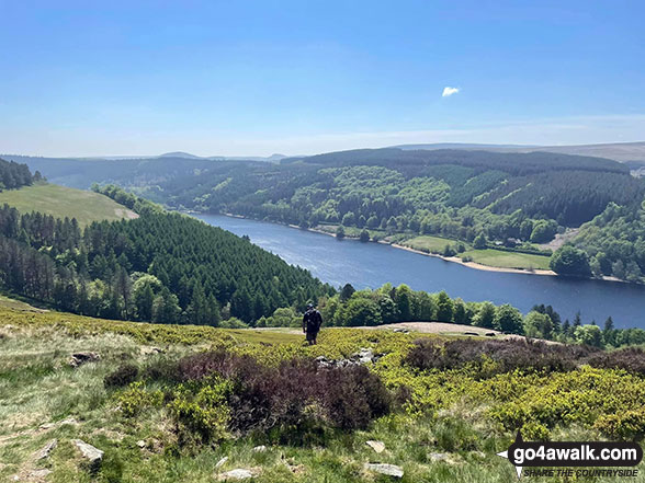 Walk d121 Back Tor from Ashopton Bridge, Ladybower Reservoir - Ladybower Reservoir from Back Tor (Derwent Edge)