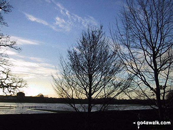 Walk ch102 Dunham Massey and The Bridgewater Canal from Lymm - Sunset over Dunham Massey Park