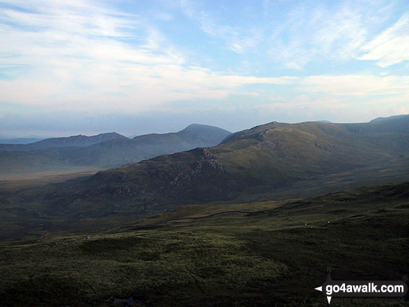 Walk cw110 Tal y Fan and Drum (Carneddau) from Cae Coch - Foel-fras and Carnedd Gwenllian (Carnedd Uchaf) with Yr Elen and Carnedd Llewellyn beyond from Tal y Fan