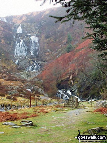 Rhiwargor Falls (Pistyll Rhyd-y-meinciau) on Afon Eiddew near Lake Vyrnwy 