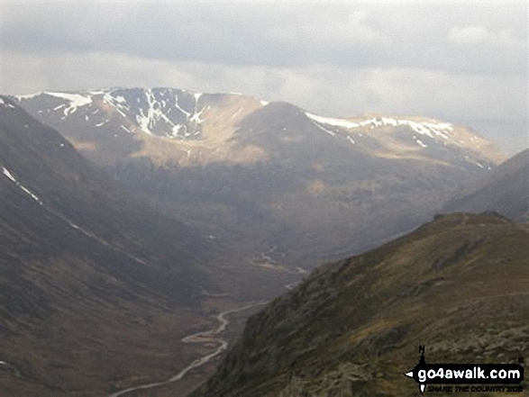 Braeriach and Sron na Lairige across Lairig Guru from the summit of Carn a' Mhaim 