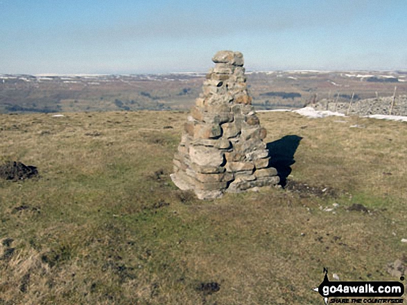 Walk ny114 Addlebrough via Worton Pasture from Askrigg, Wensleydale - Addlebrough summit cairn