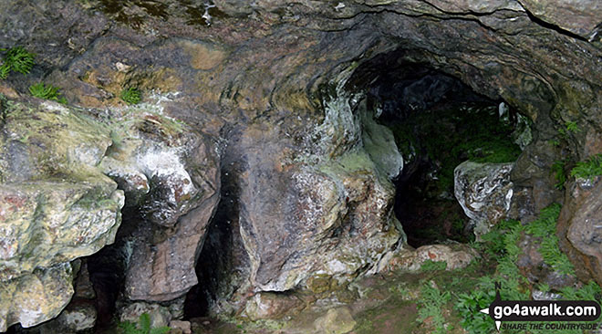 Walk s238 Manifold Valley, Ilam, Dove Dale, Milldale, Alstonefield and Wetton from Weag's Bridge - Inside another cave above Thor's Cave