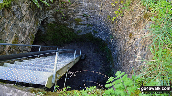 Walk d127 Lathkill Dale and Bradford Dale from Youlgreave - Access ladder into one of the Lathkill Dale Mines