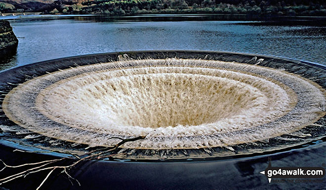 Howden Reservoir overflow Looks like a giant plug hole!