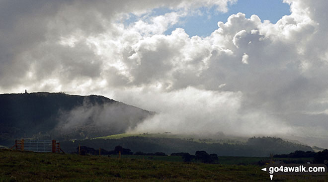 Captain Cook's Monument (far left) on Little Ayrton Moor during a cloud inversion near Roseberry Topping