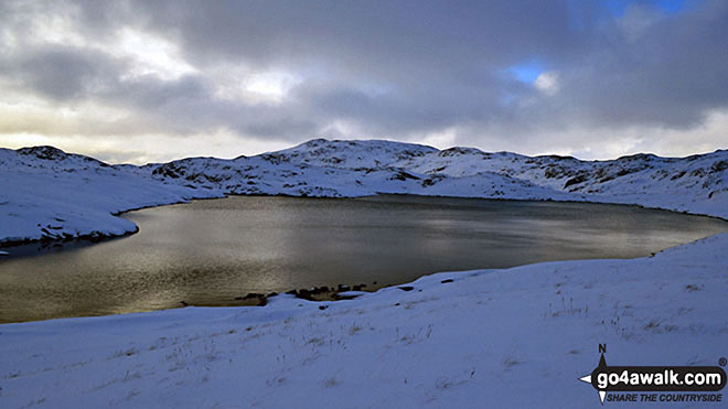 Walk c301 Glaramara and Allen Crags from Seatoller (Borrowdale) - Sprinkling Tarn in the snow