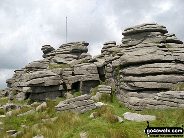 Walk Great Mis Tor walking UK Mountains in  Dartmoor National Park Devon, England