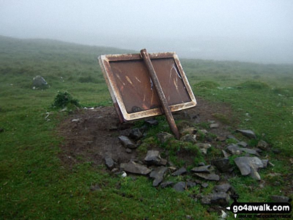 Walk po172 Cefn Yr Ystrad from Pontsticill - Old Quarry sign on the lower slopes of Cefn yr Ystrad