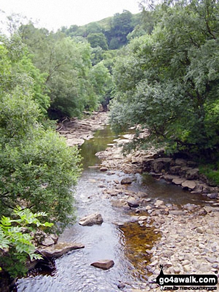 Walk ny145 Tan Hill and Robert's Seat from Keld - The River Swale from the bridge at Keld