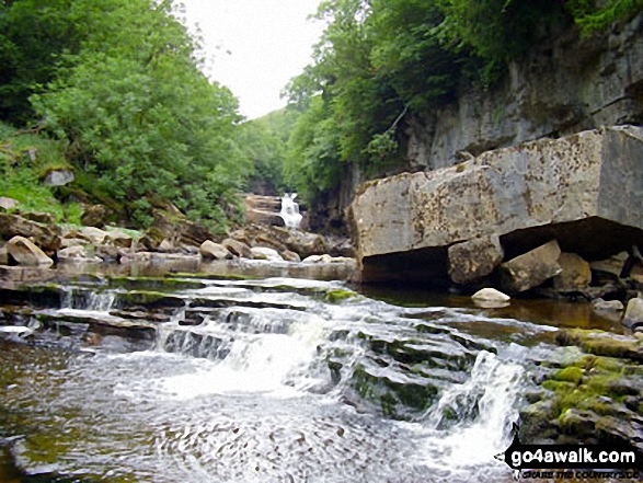 Walk ny103 Rogan's Seat and Water Crag (Arkengarthdale) from Keld - Kisdon Force waterfall at Keld