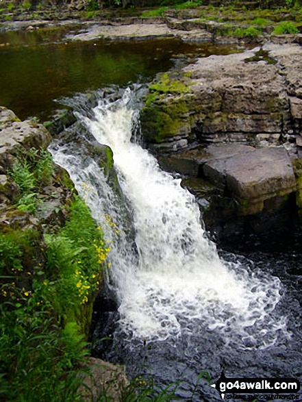 Walk ny103 Rogan's Seat and Water Crag (Arkengarthdale) from Keld - Kisdon Force waterfall at Keld