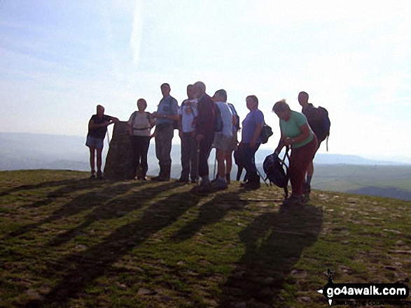 Walk d123 Mam Tor via Cavedale from Castleton - A group of Northampton Ramblers on the top of Mam Tor