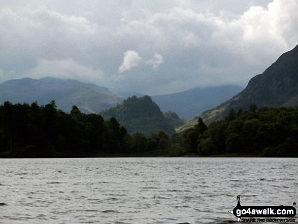 Walk c313 The Newlands Fells from Hawes End - Castle Crag from the Derwent Water launch