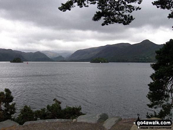 Walk c296 High Seat and Bleaberry Fell from Keswick - Derwent Water with Borrowdale beyond from Friar's Crag