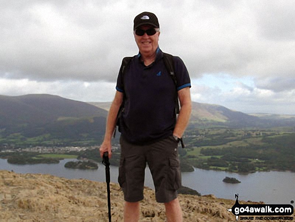 Walk c291 Cat Bells and High Spy from Hawes End - On Cat Bells (Catbells) with Derwent Water in the background